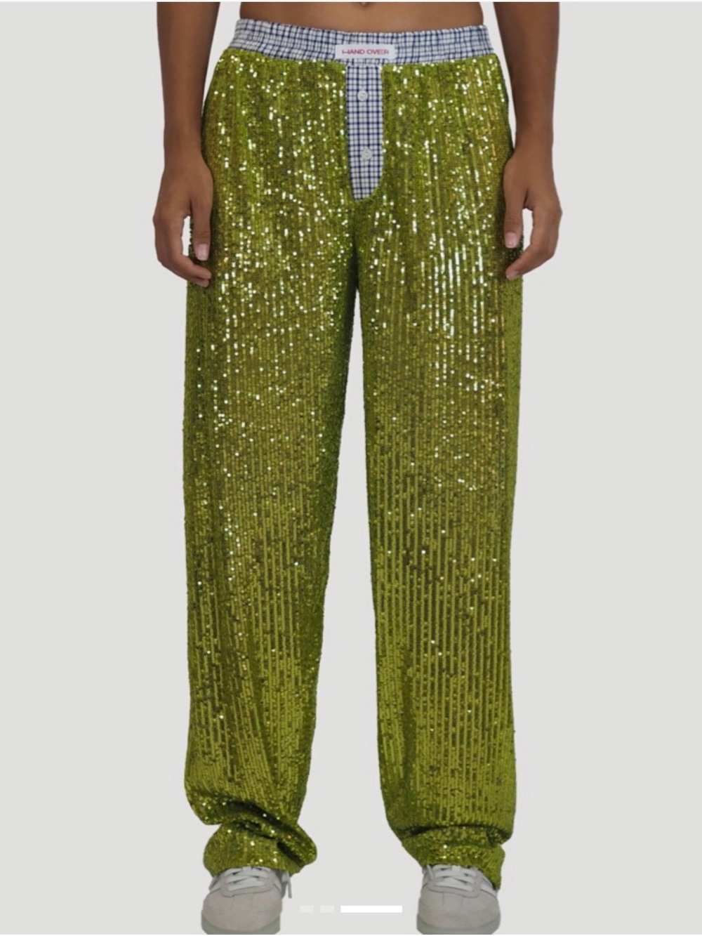 Hand Over Sequin Green Pants